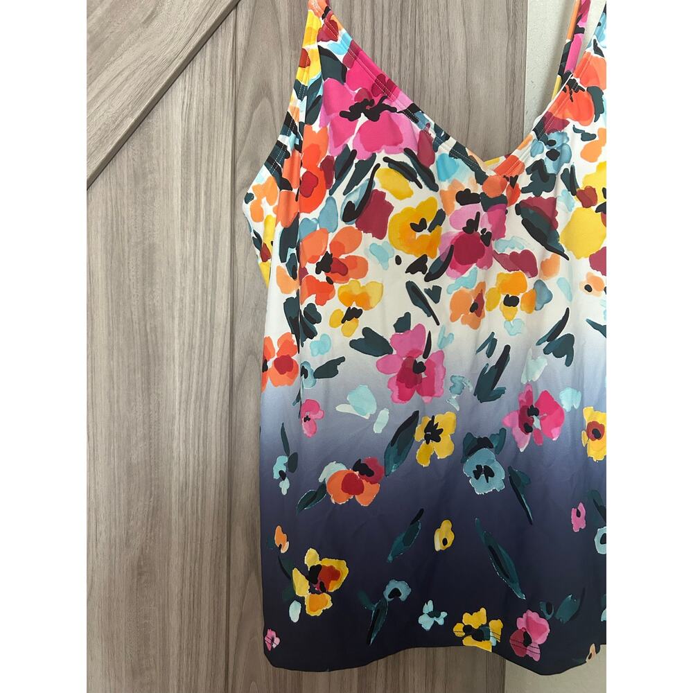 NWT Anne Cole Gradient Floral easy triangle tankini top XL - Picture 5 of 9
